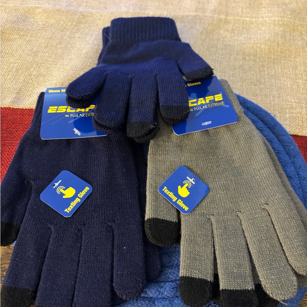 Unisex Gloves - Navy and Gray
